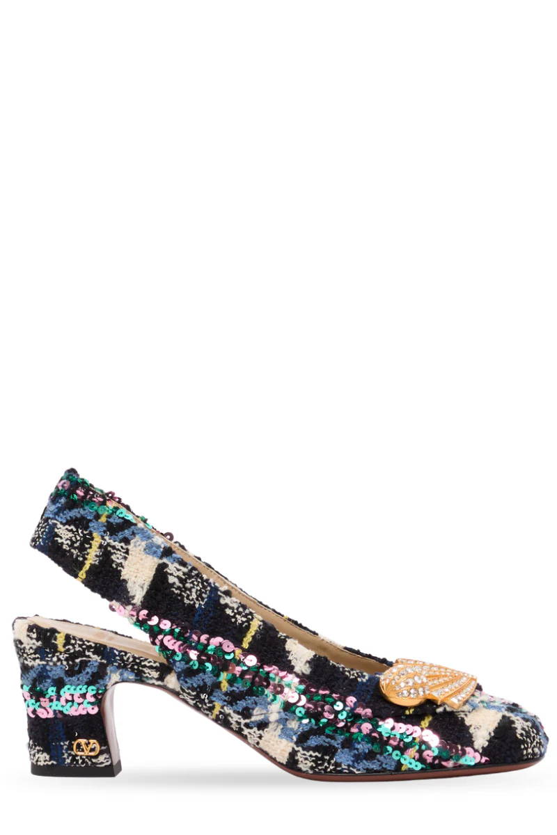 Adamantine Slingback Pumps