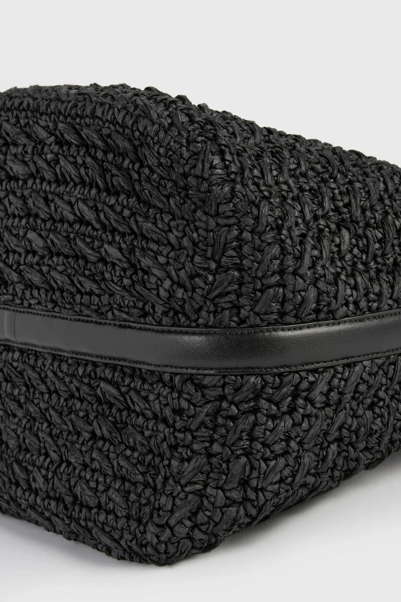 Belted Paper Raffia Tote - Image 10