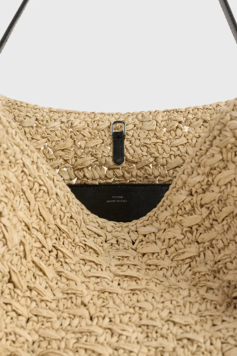 Belted Paper Raffia Tote - Image 4