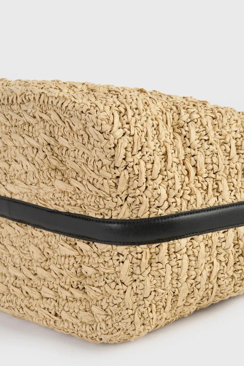Belted Paper Raffia Tote - Image 5