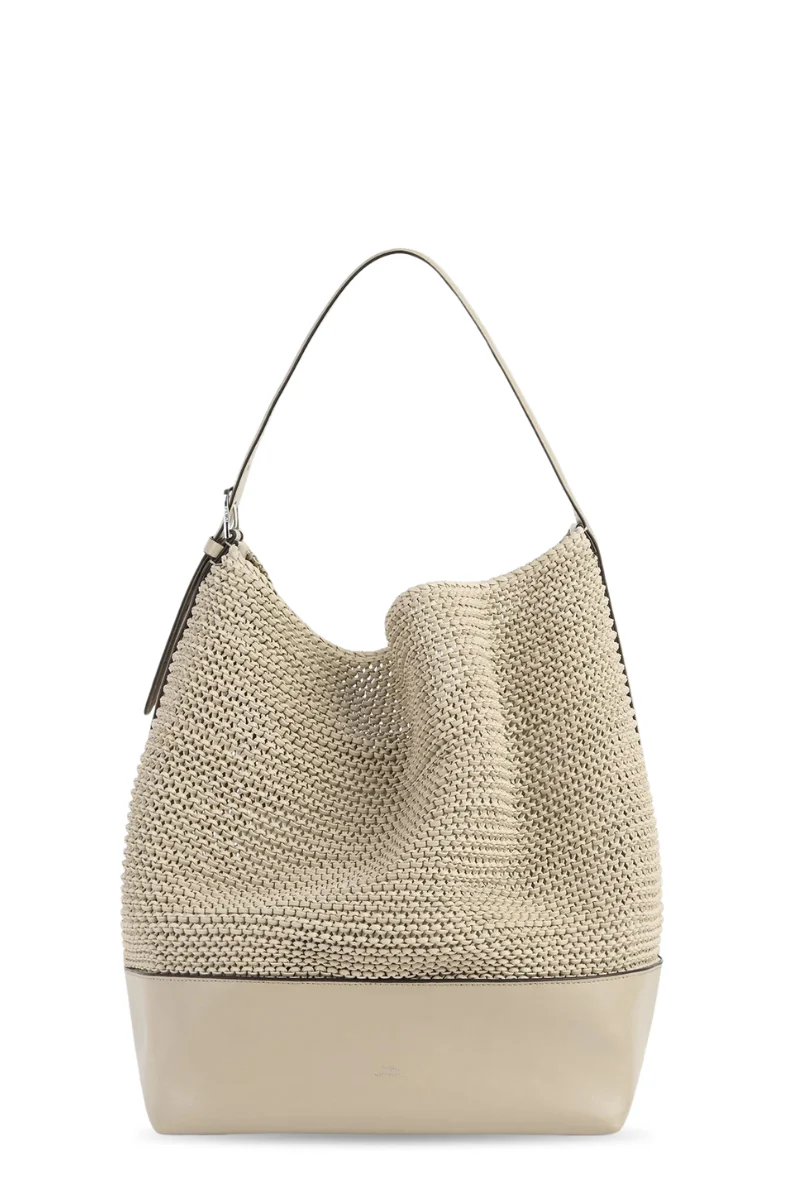 Belted Woven Leather Tote