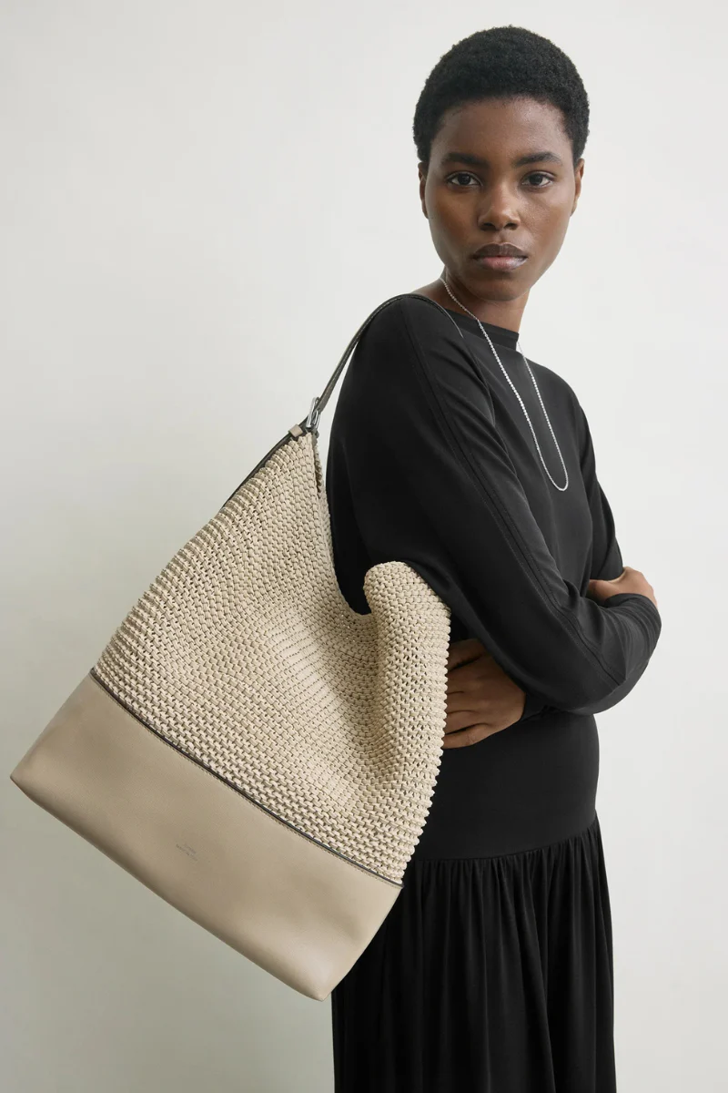 Belted Woven Leather Tote - Image 2