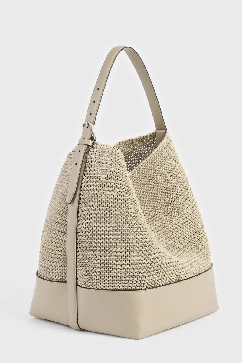 Belted Woven Leather Tote - Image 3