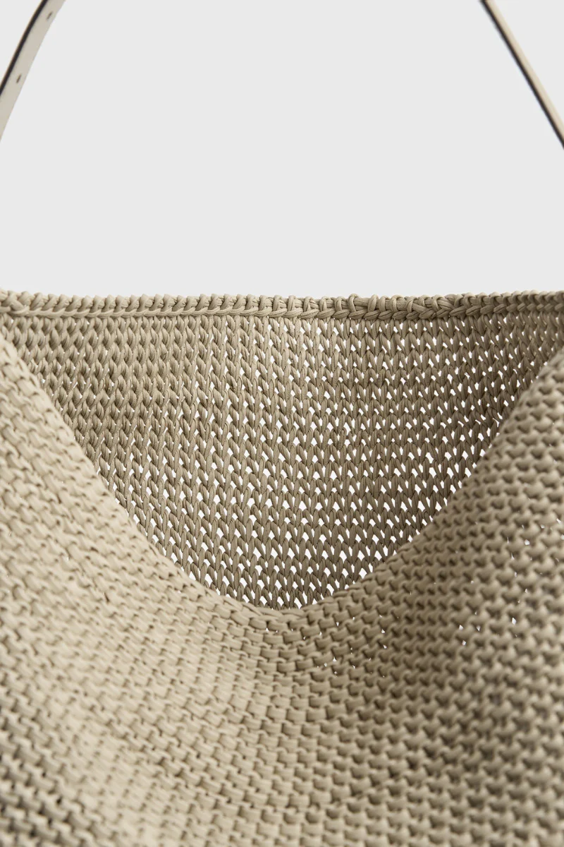 Belted Woven Leather Tote - Image 5