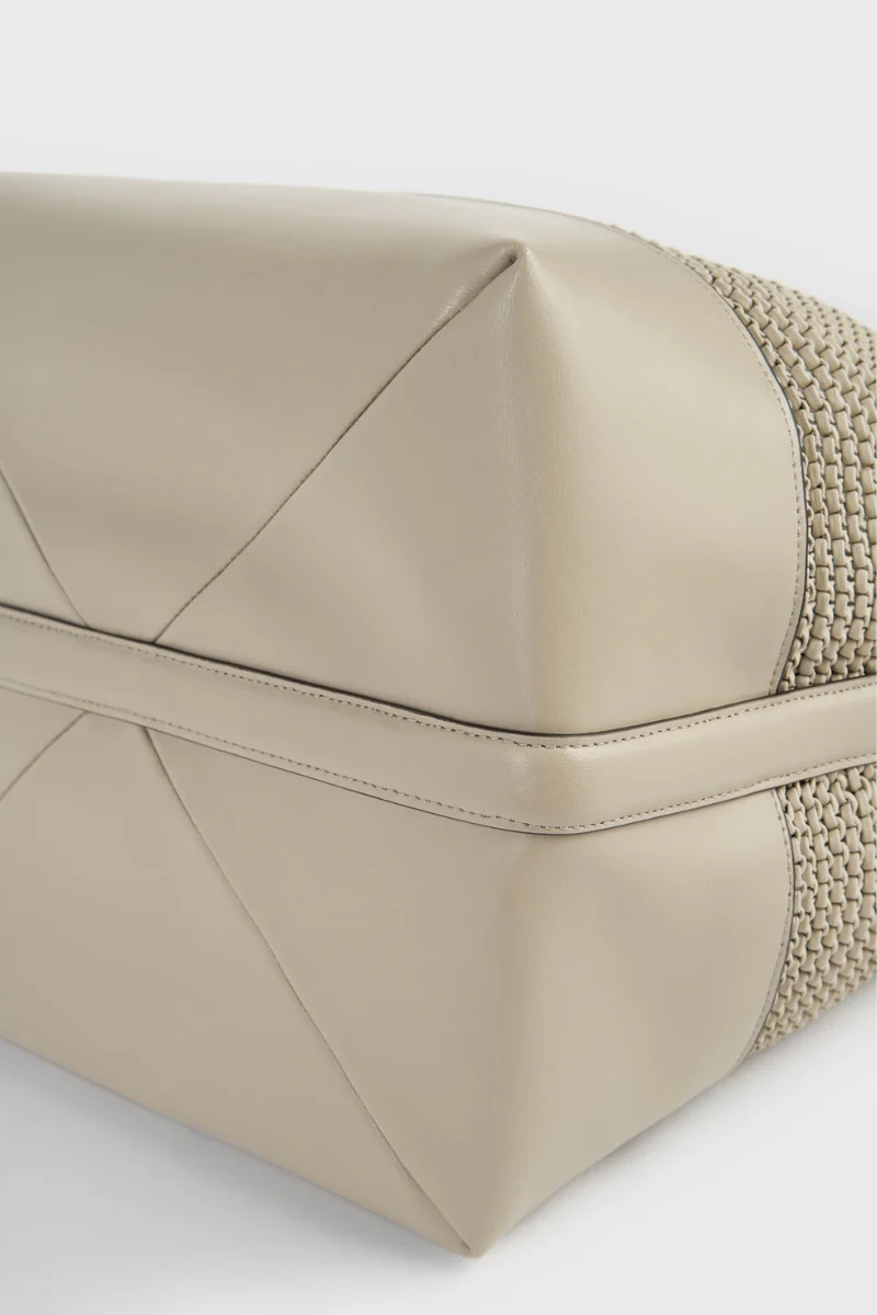 Belted Woven Leather Tote - Image 6