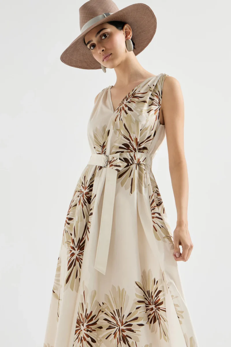 Bloom Print Poplin Dress - Image 3