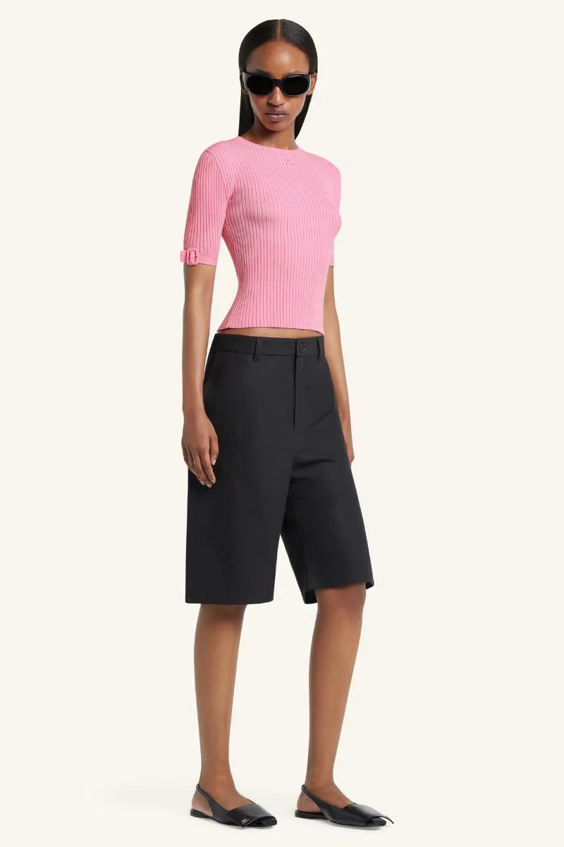 Buckle Rib Knit T-Shirt - Image 2