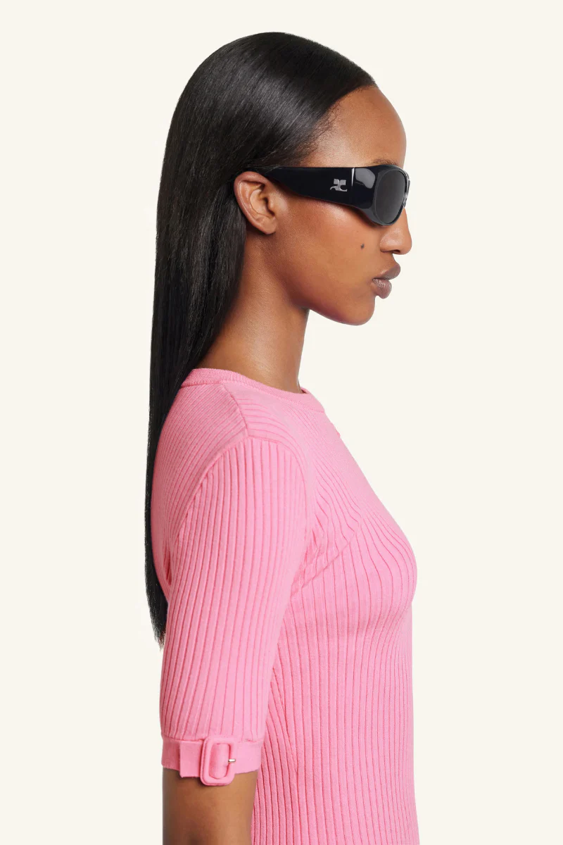 Buckle Rib Knit T-Shirt - Image 3
