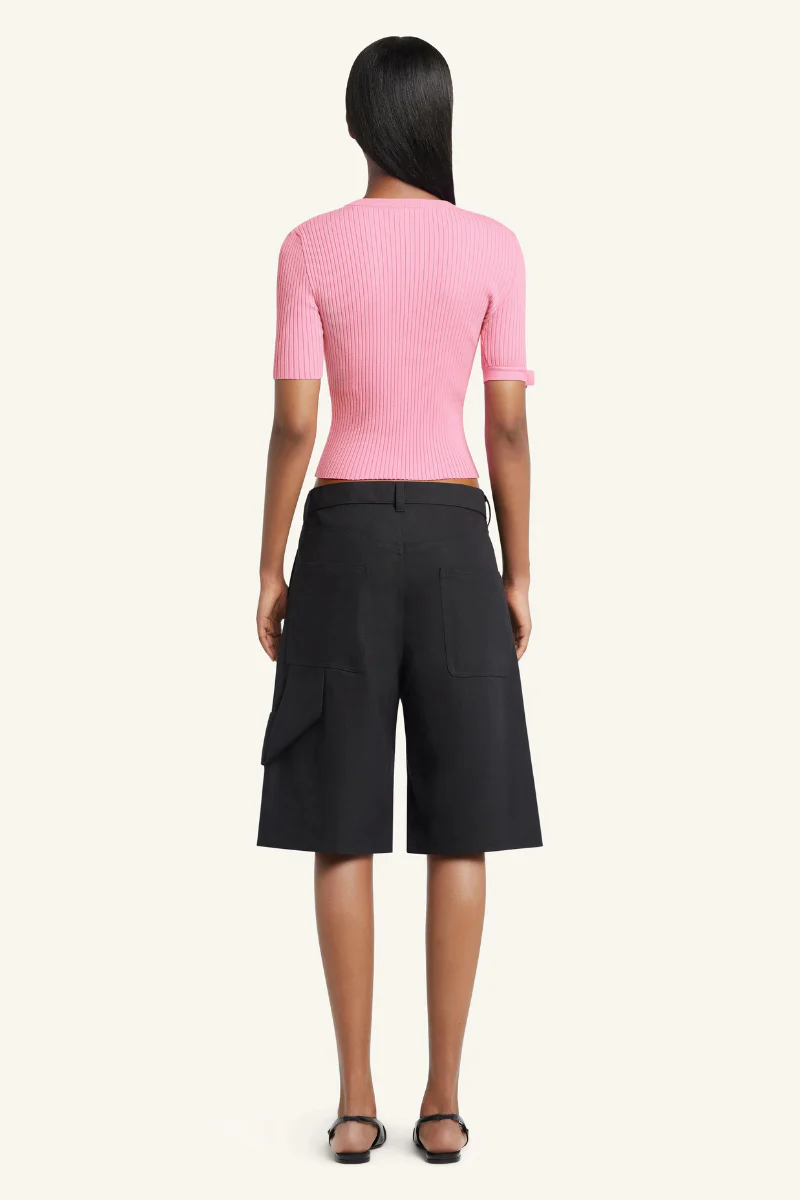 Buckle Rib Knit T-Shirt - Image 4