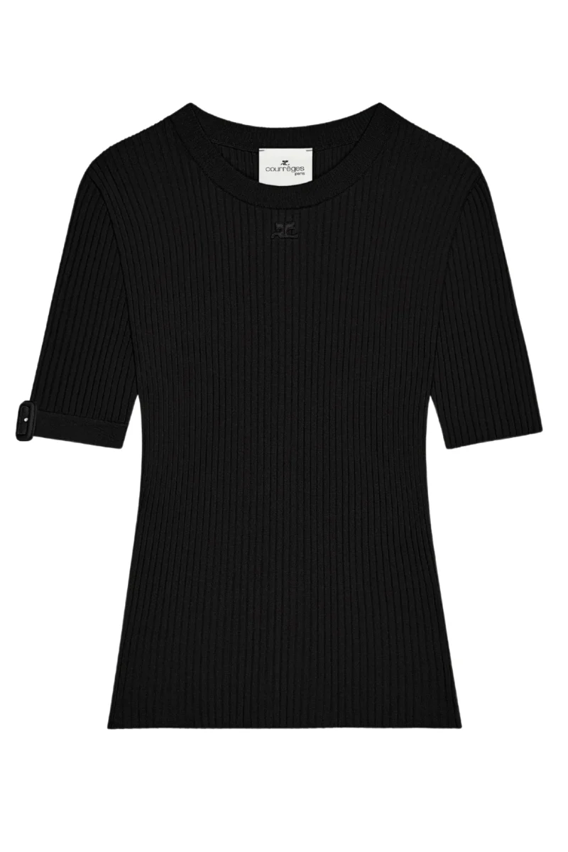 Buckle Rib Knit T-Shirt - Image 5