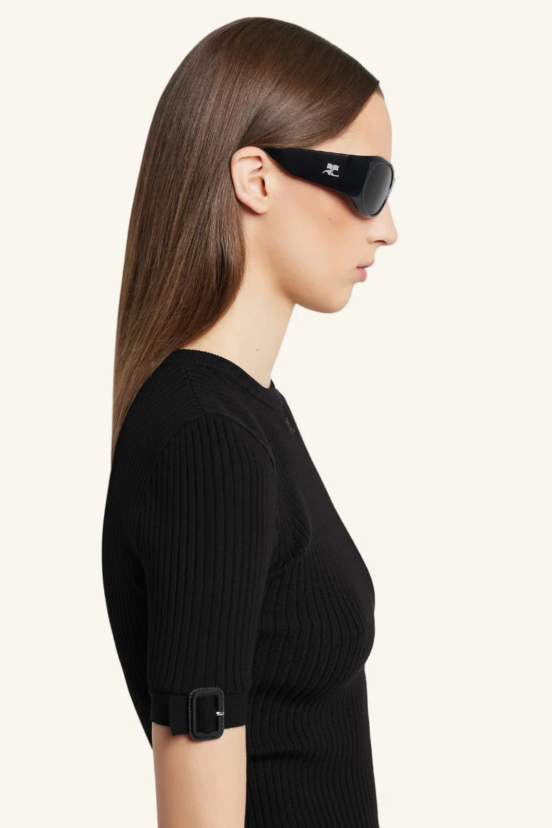 Buckle Rib Knit T-Shirt - Image 7