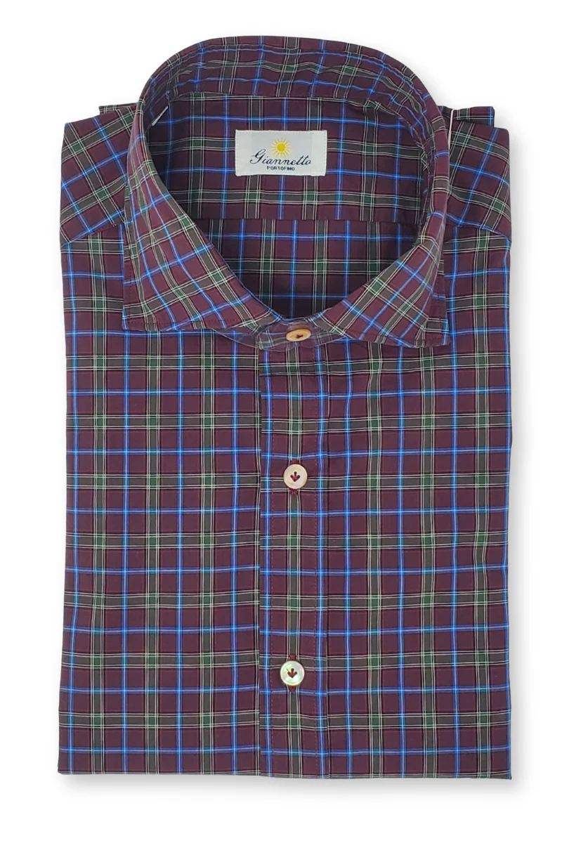 Burgundy Blue Check Shirt