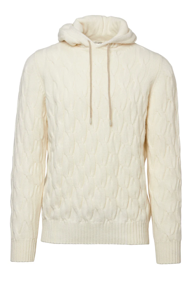 Cable Knit Hooded Sweater