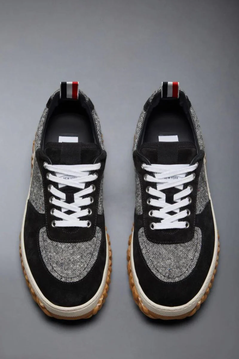 Cable Knit Sole Letterman Trainer - Image 2