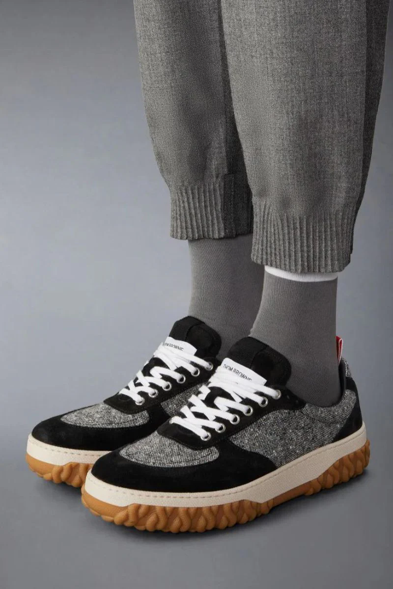 Cable Knit Sole Letterman Trainer - Image 3