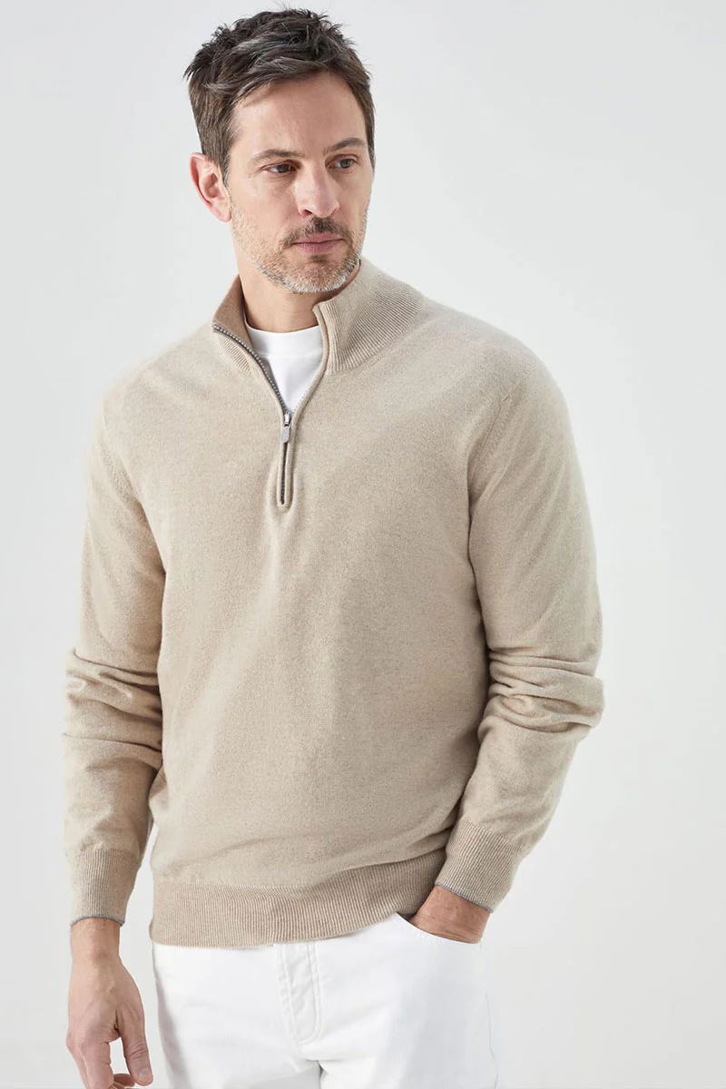 Cashmere Quarter Zip Sweater - Image 11