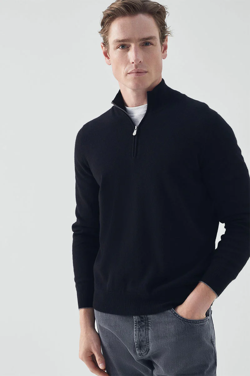 Cashmere Quarter Zip Sweater - Image 9