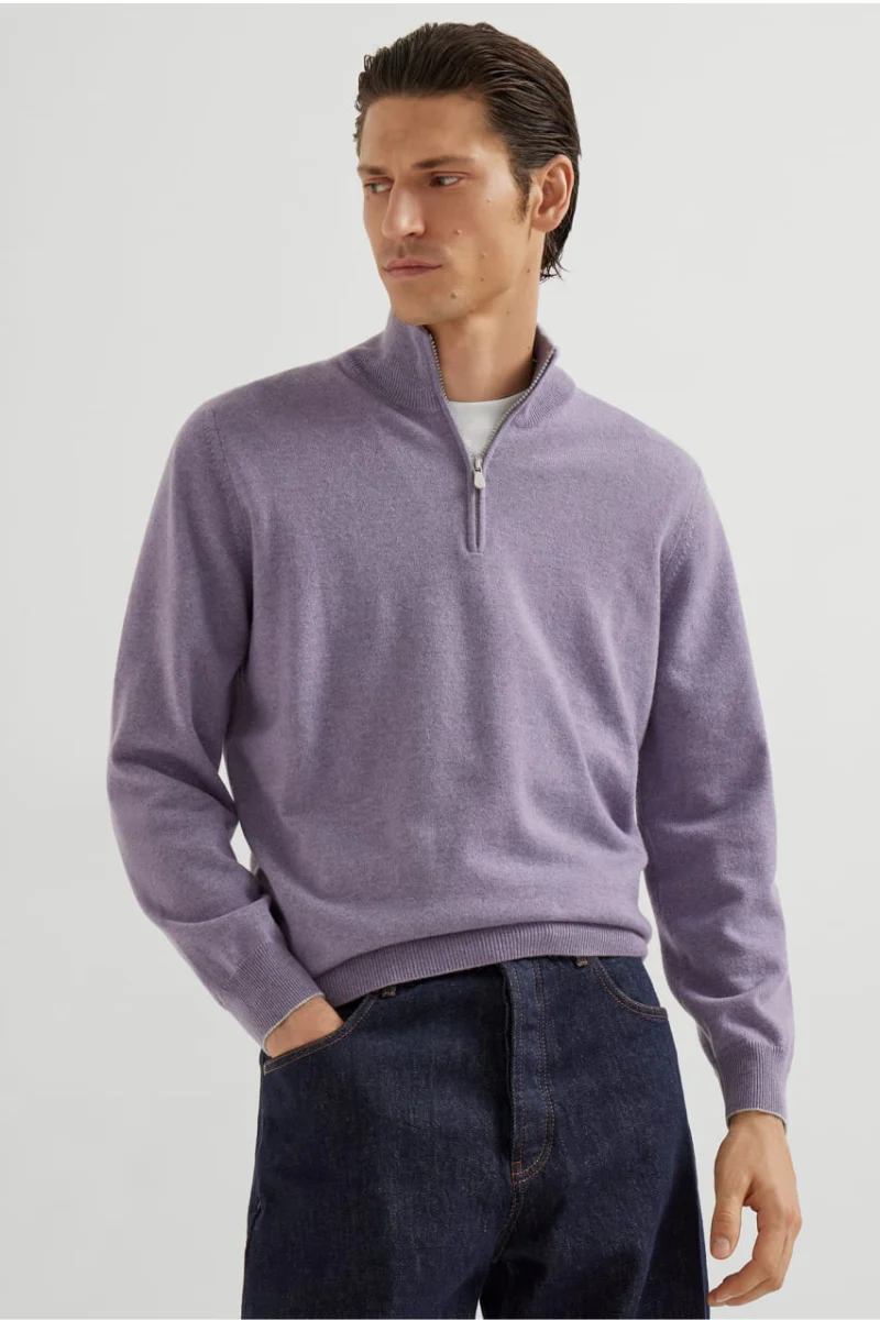 Cashmere Quarter Zip Sweater - Image 2