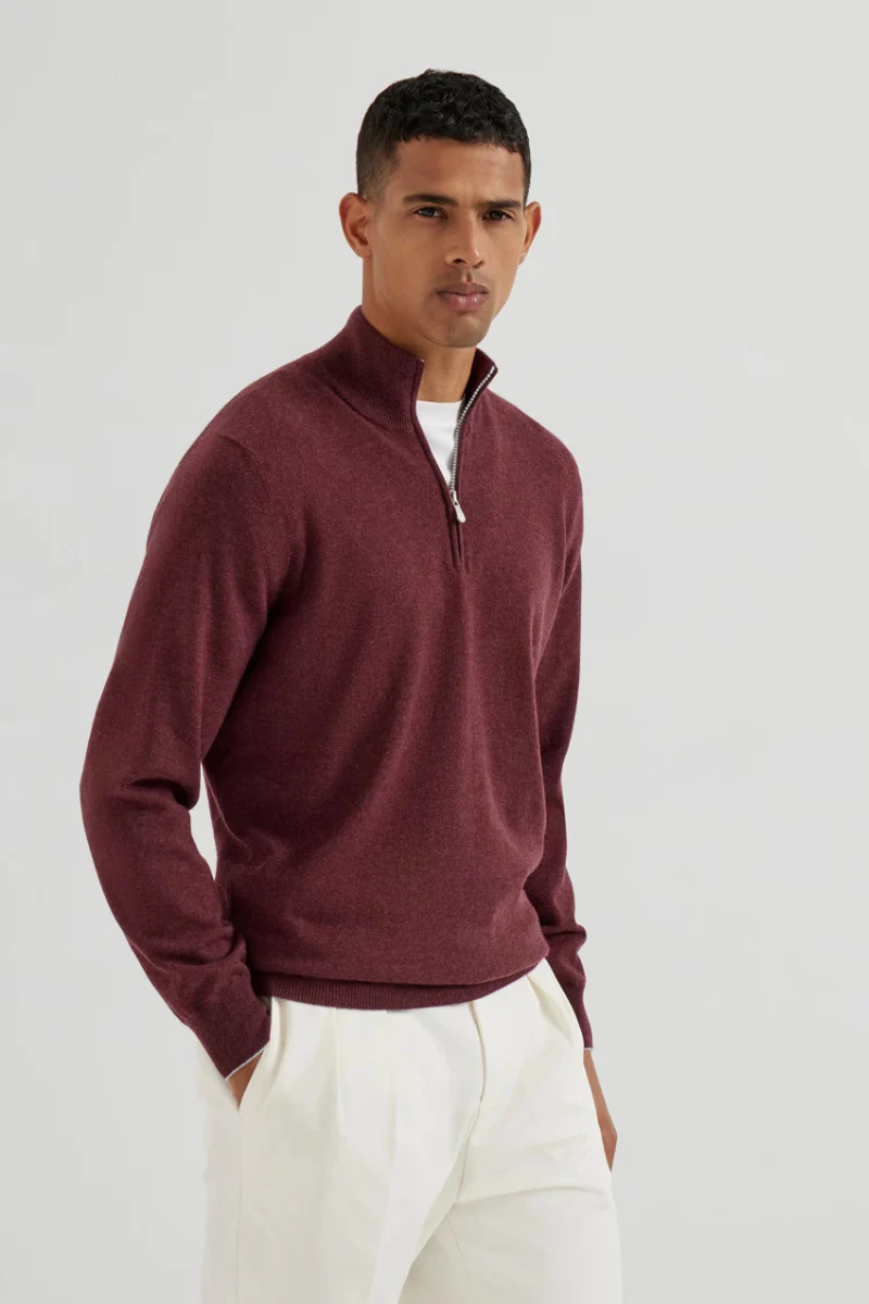 Cashmere Quarter Zip Sweater - Image 6