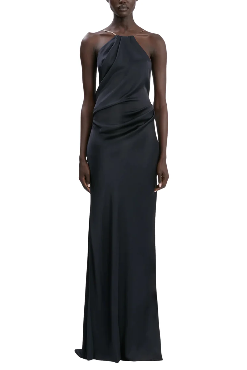 Chain Detail Halter Gown