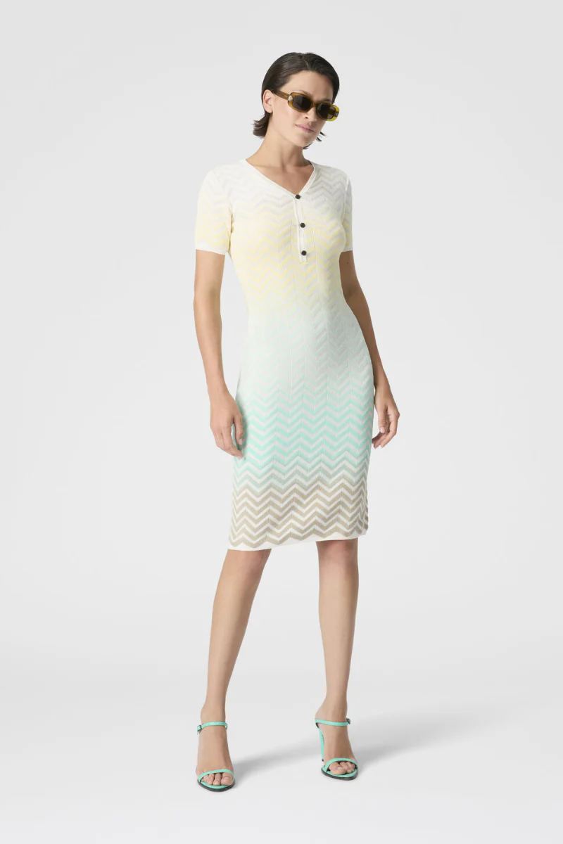 Chevron Dégradé Midi Dress - Image 2