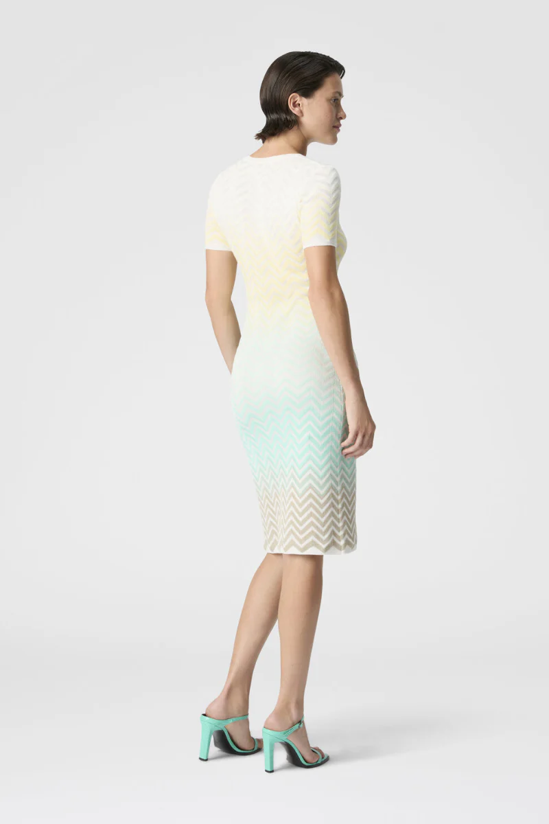 Chevron Dégradé Midi Dress - Image 3