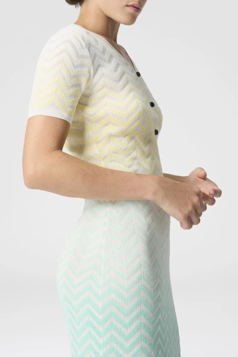 Chevron Dégradé Midi Dress - Image 4
