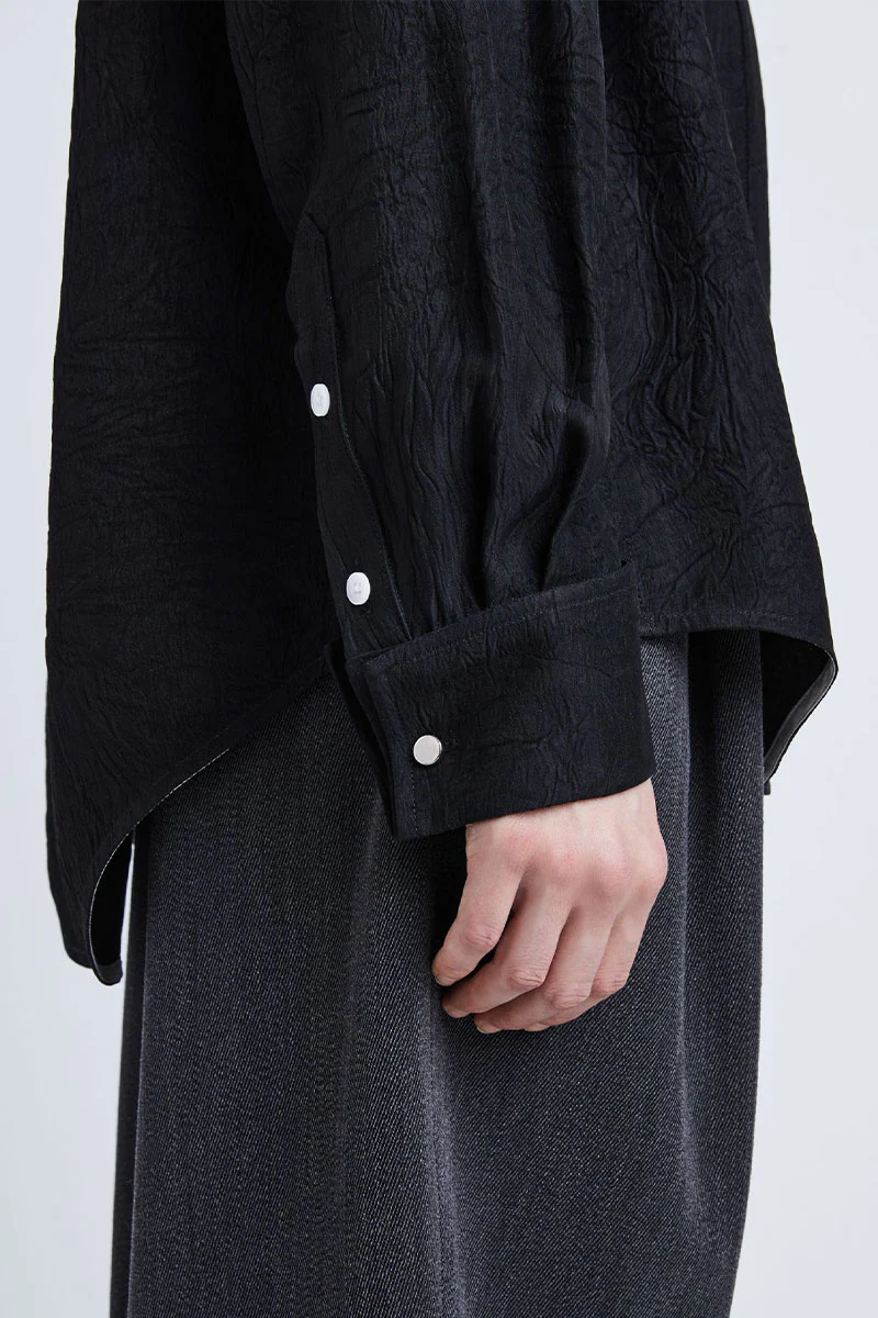 Crushed Matte Satin Shirt - Image 7