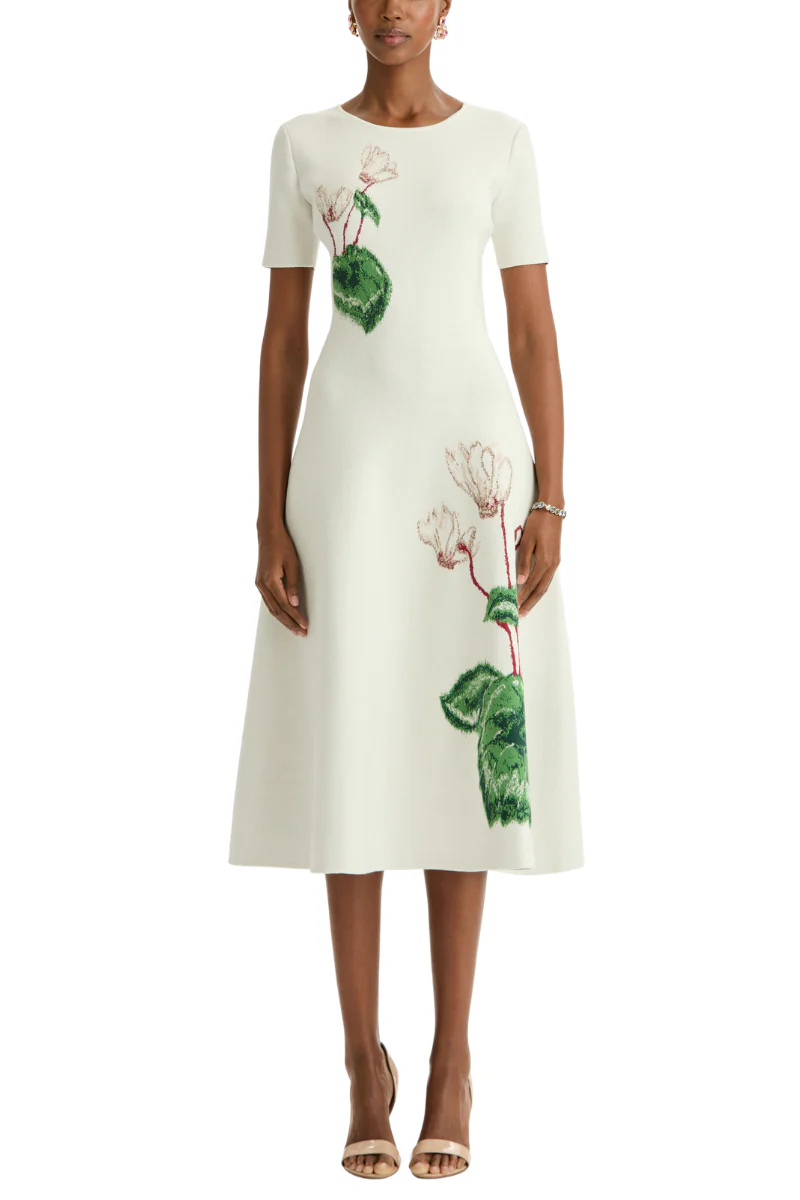 Cyclamen Jacquard Dress