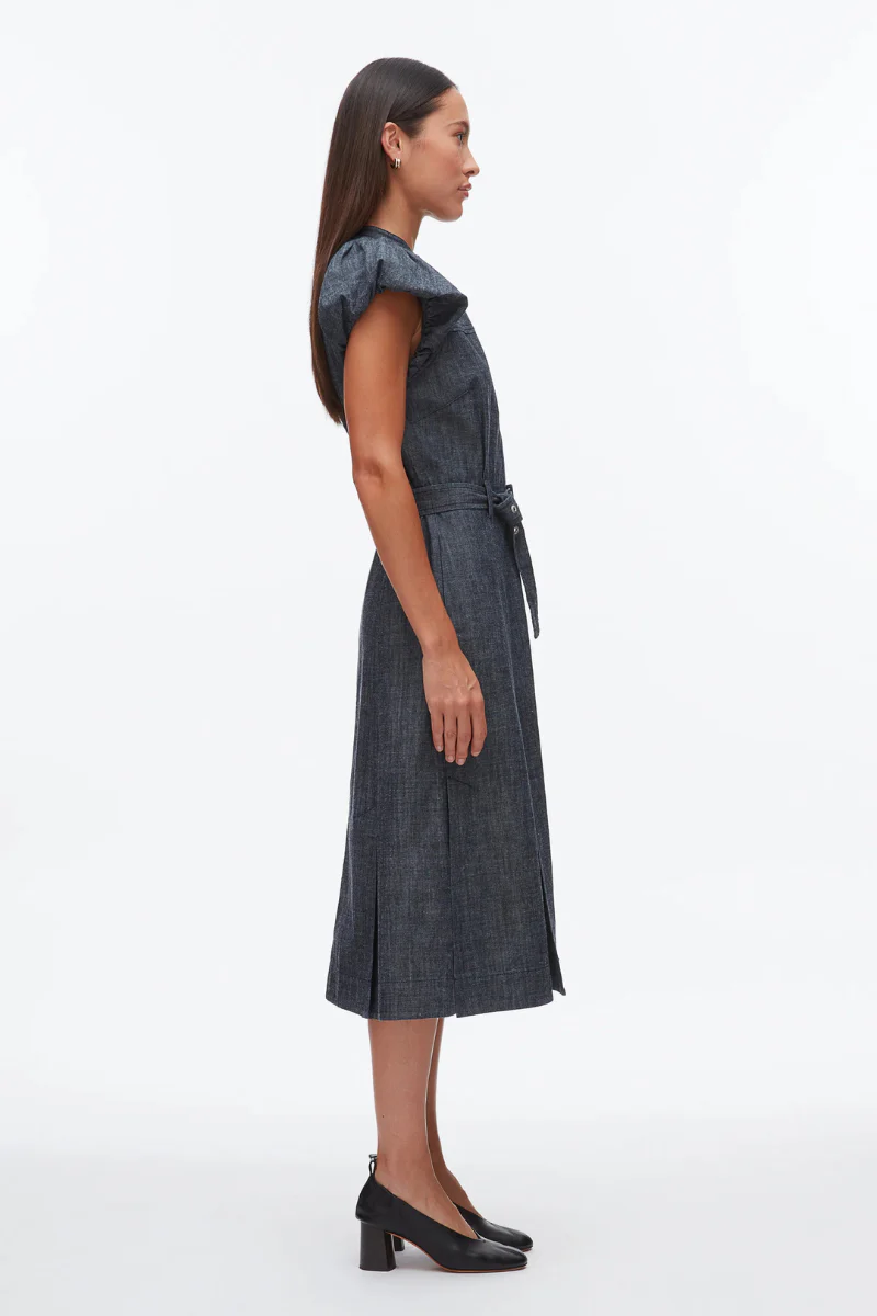 Denim Puff Sleeve Dress - Image 3