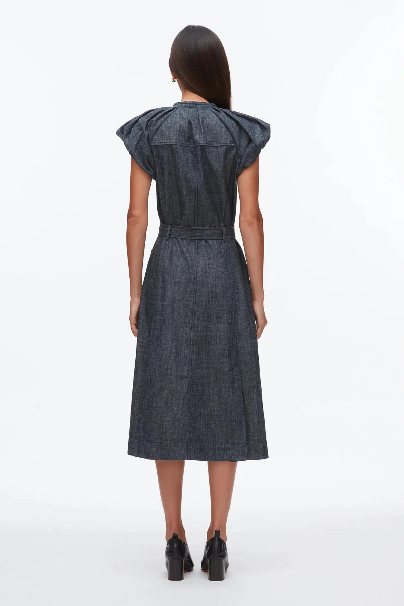 Denim Puff Sleeve Dress - Image 4