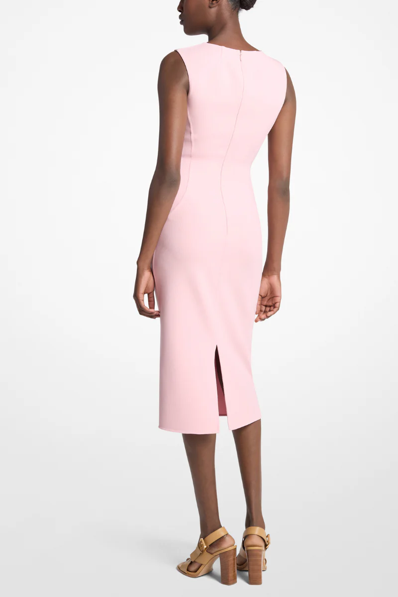 Double Faced Stretch Wool Sheath Dress - Image 2