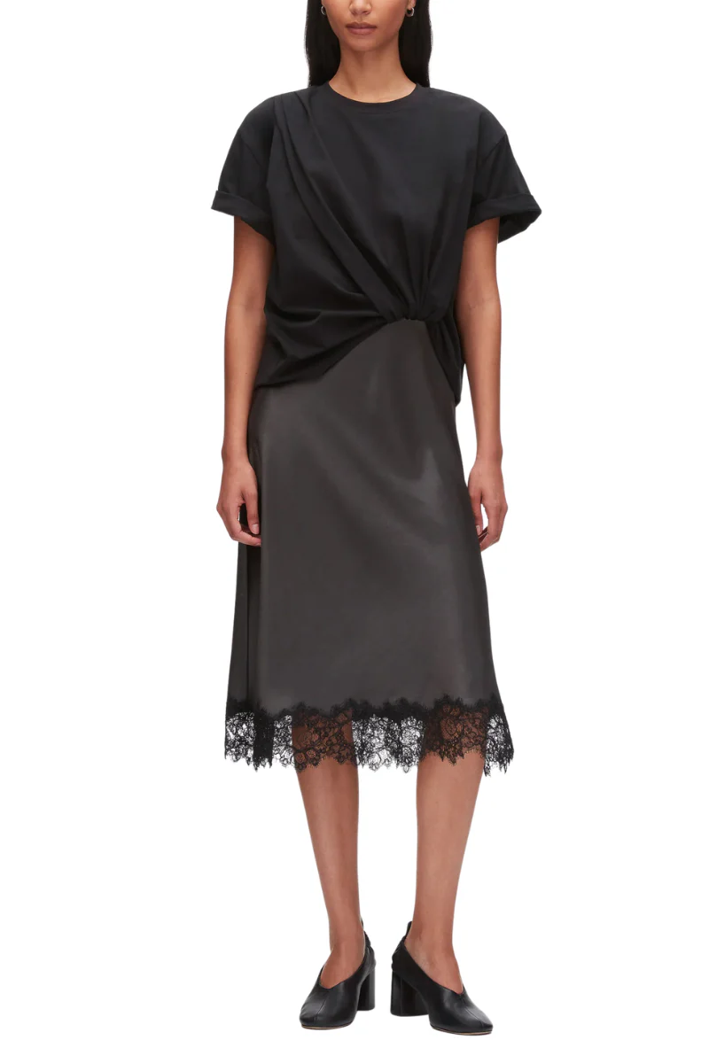 Draped Combo T-Shirt Dress