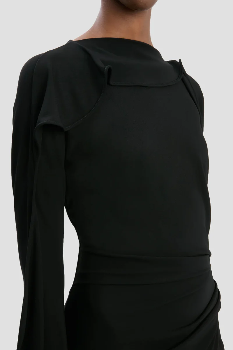 Draped Jersey Midi Dress - Image 3