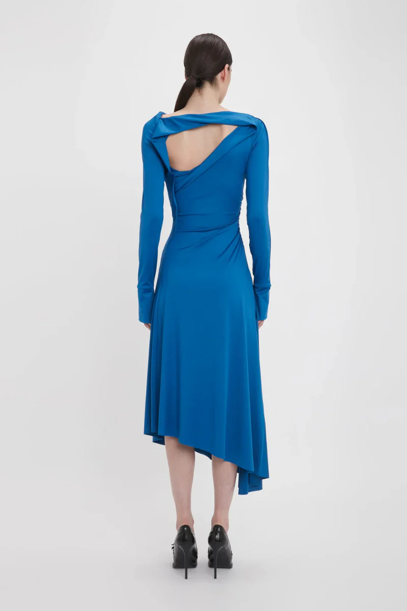 Draped Jersey Midi Dress - Image 3