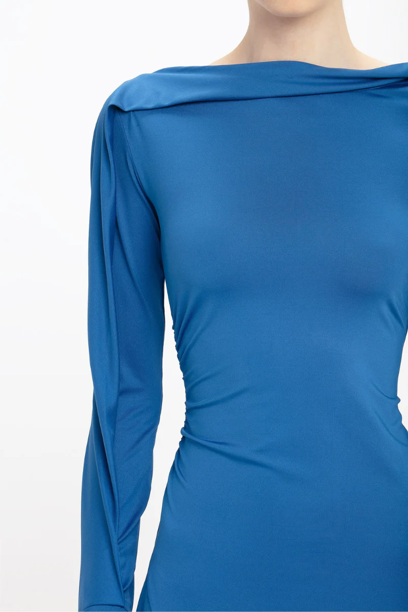 Draped Jersey Midi Dress - Image 4