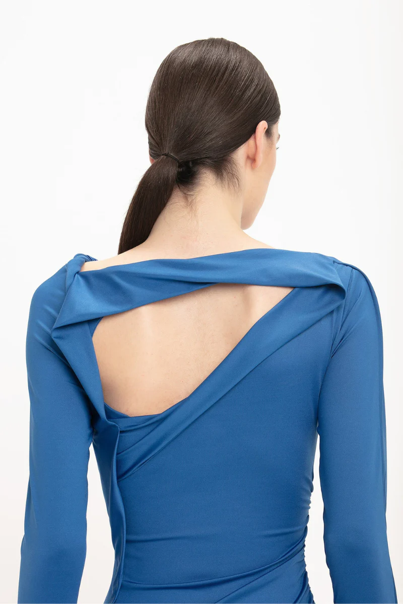 Draped Jersey Midi Dress - Image 5