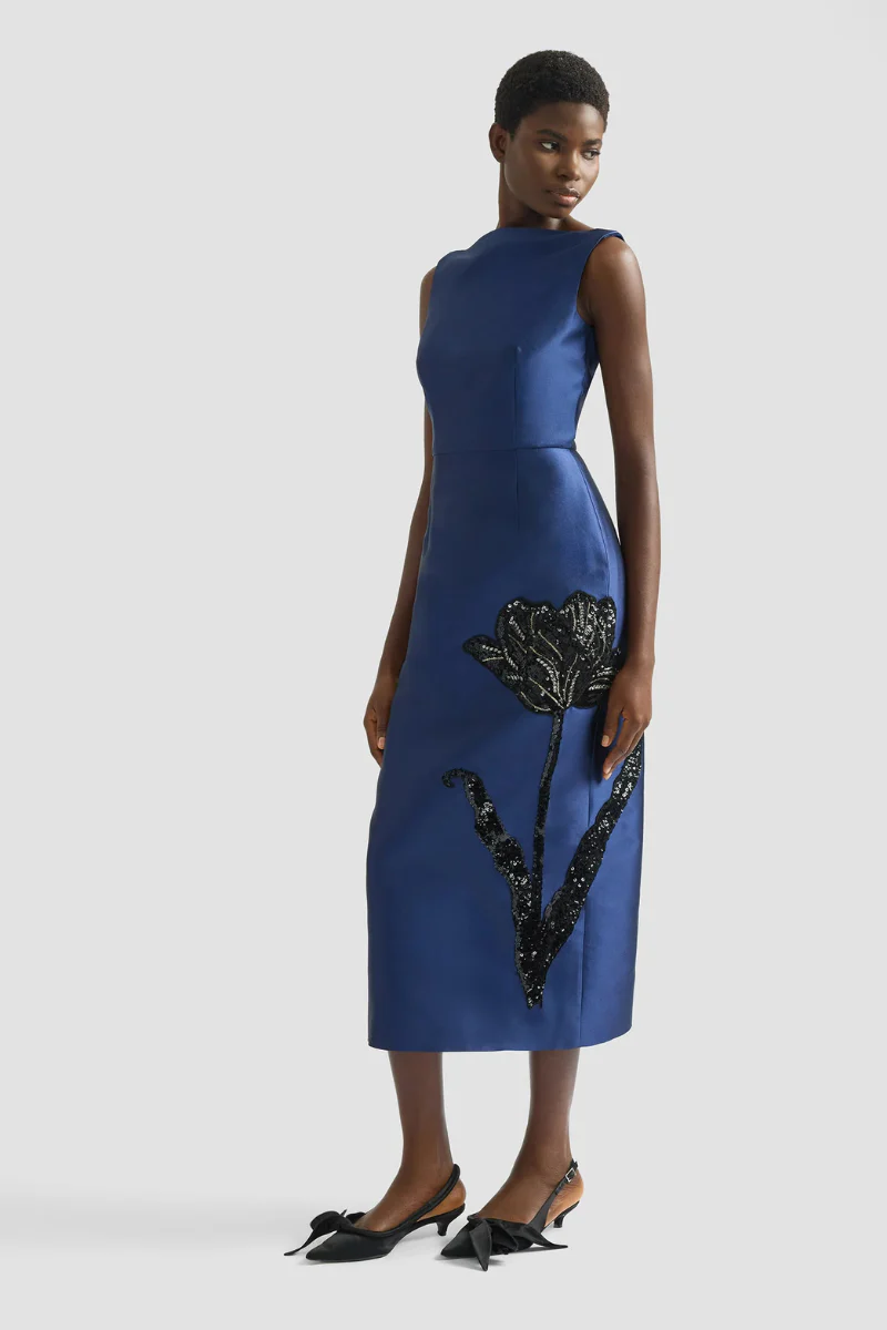 Embellished Mikado Midi Dress - Image 3