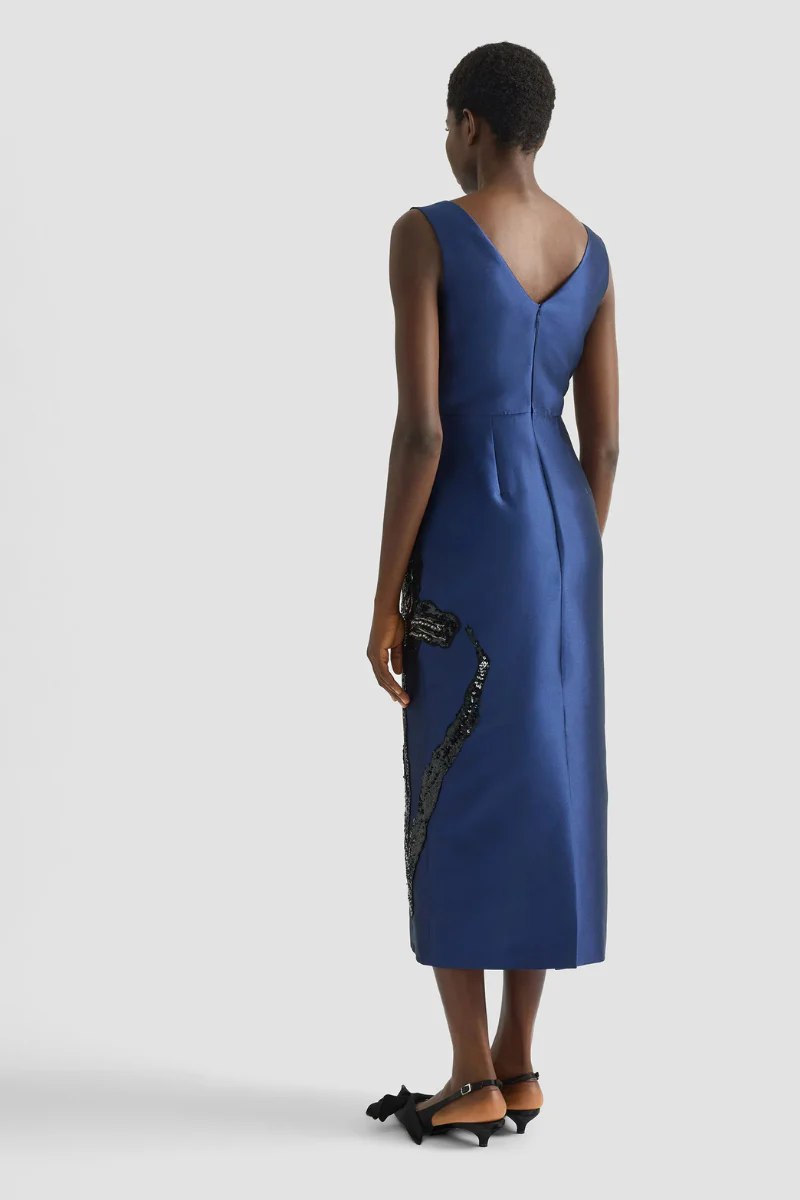 Embellished Mikado Midi Dress - Image 4