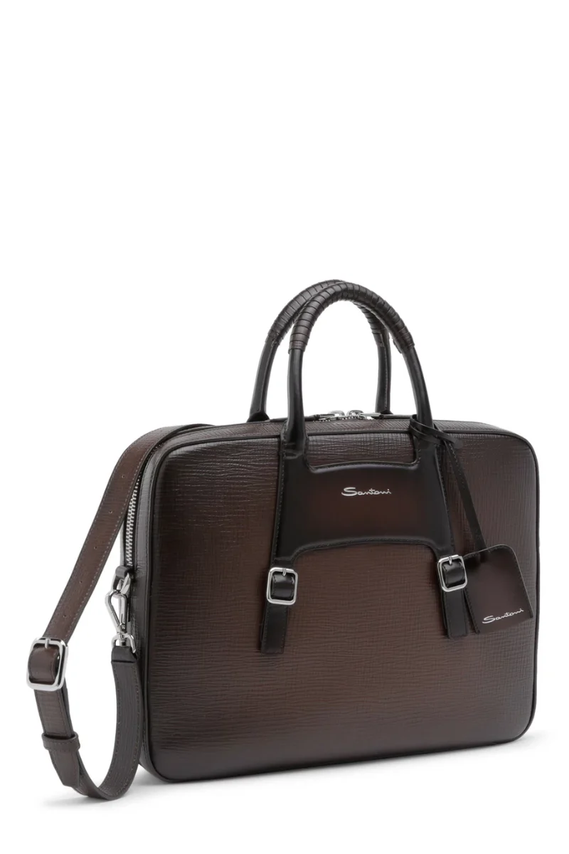 Embossed Leather Briefcase - Image 2