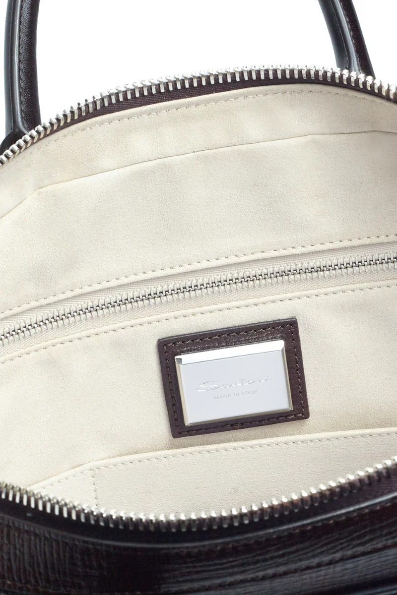 Embossed Leather Briefcase - Image 3