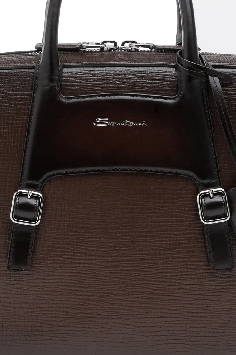 Embossed Leather Briefcase - Image 5