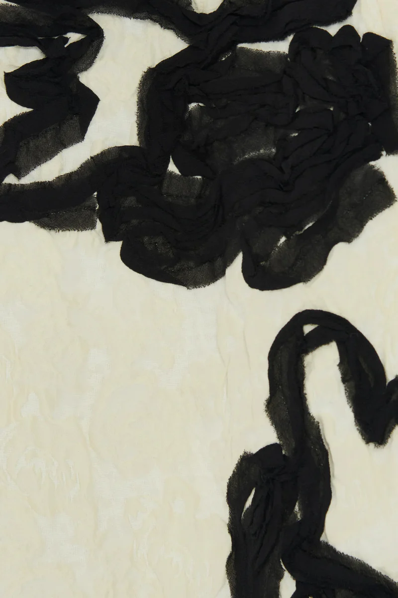 Embroidered Jacquard Flared Midi Dress - Image 5