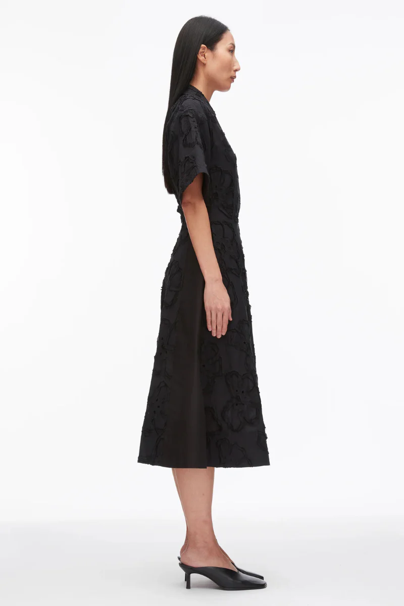 Embroidered Midi Shirt Dress - Image 3