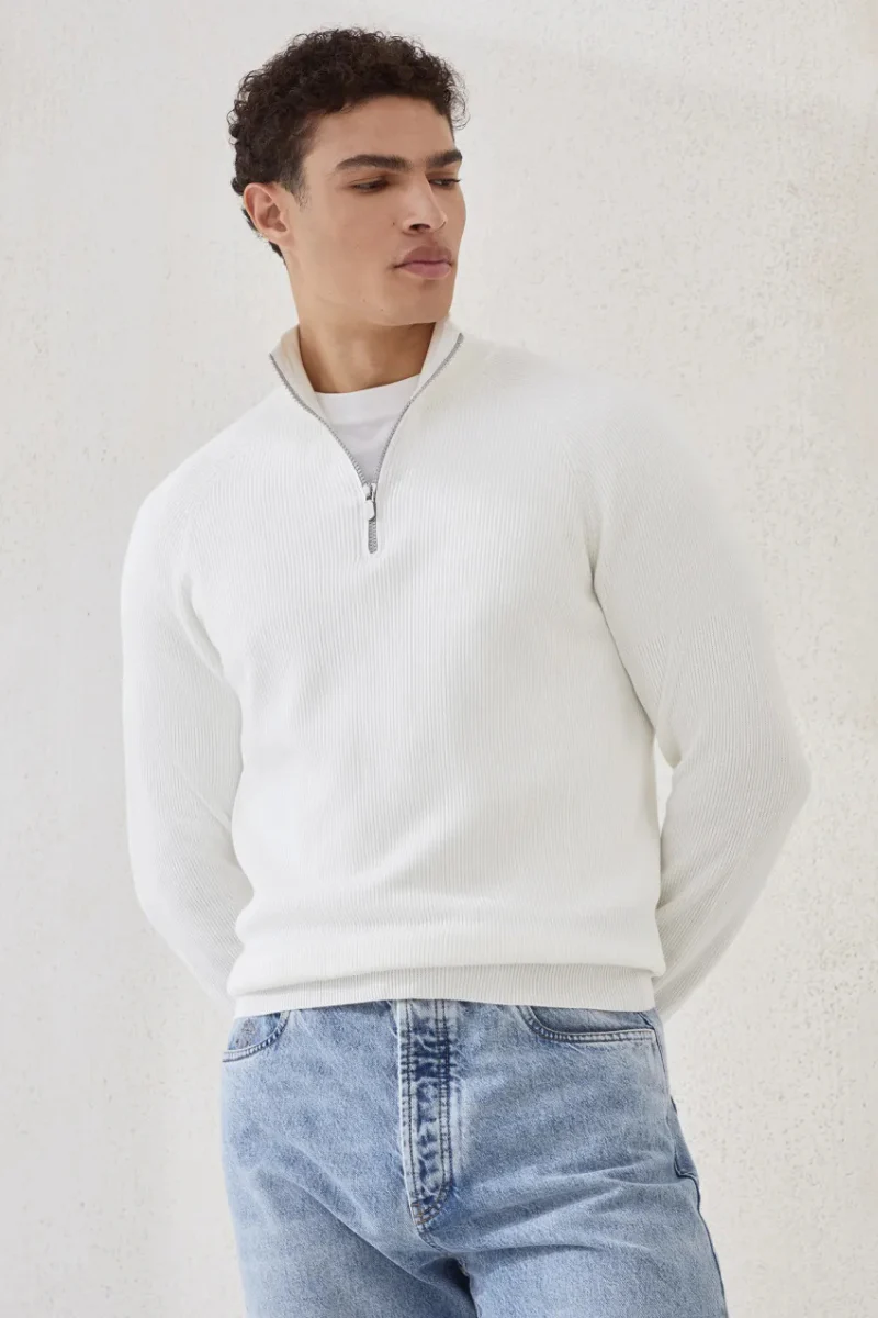 English Rib Zip Sweater - Image 2