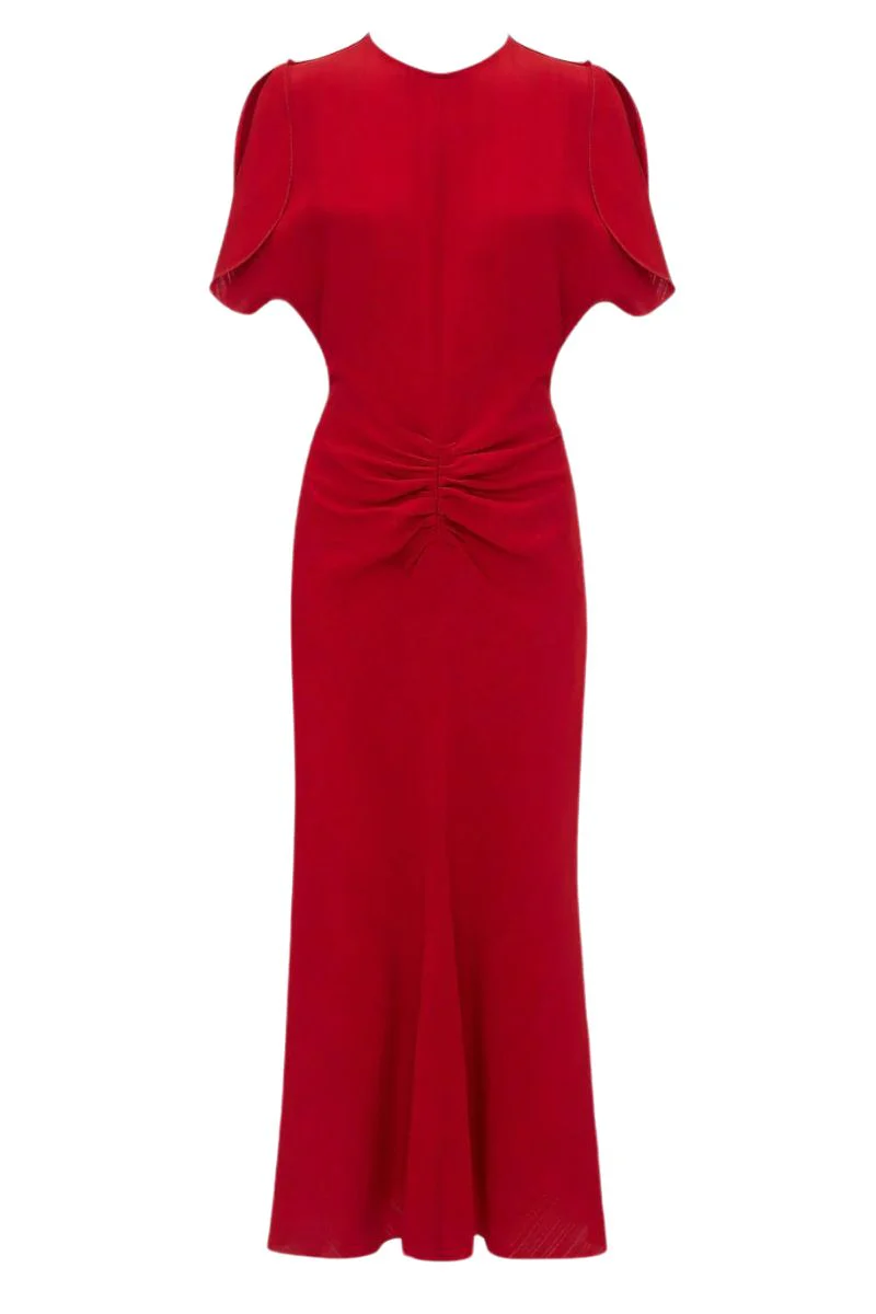 Exclusive Gathered Waist Midi Dress - Image 4