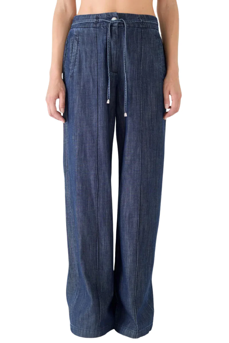 Flavia Wide Leg Chambray Jeans