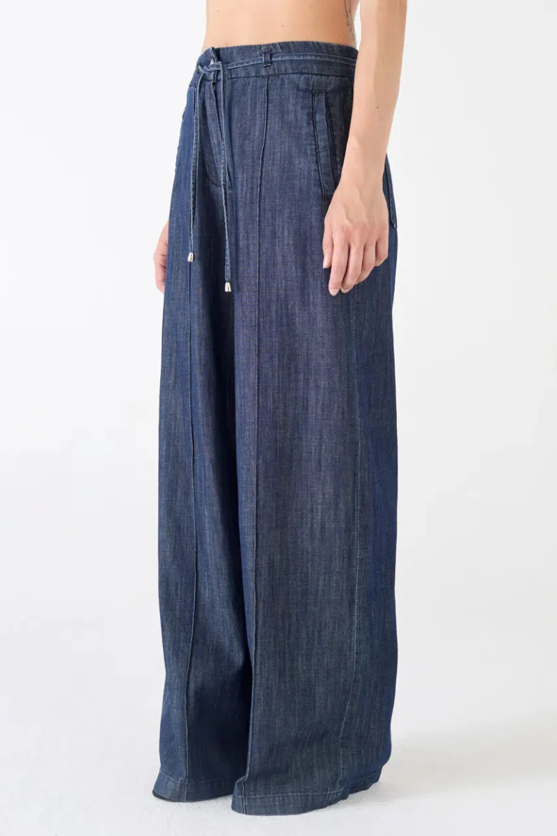 Flavia Wide Leg Chambray Jeans - Image 3
