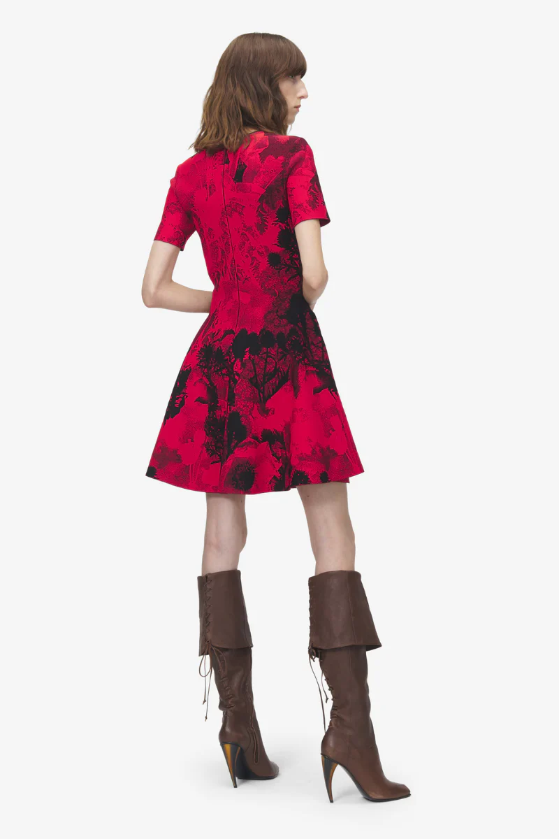 Floral Jacquard Mini Dress - Image 2