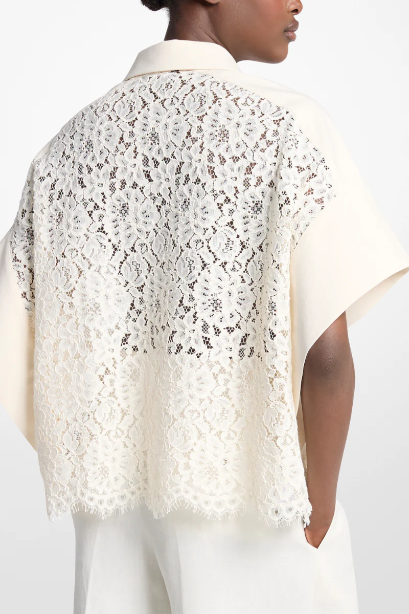 Floral Lace Butterfly-Sleeve Top - Image 2
